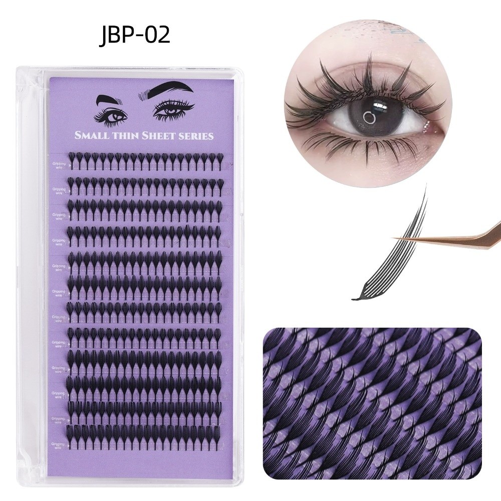 False Eyelashes Natural - 132/240 클러스터 곡선형 D형 접착식 인조