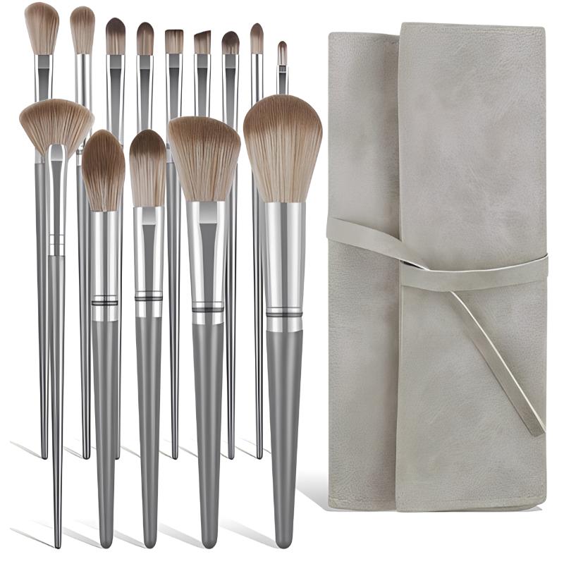 Merit Beauty Makeup - 14피스 메이크업 브러쉬 세트 실버 그레이