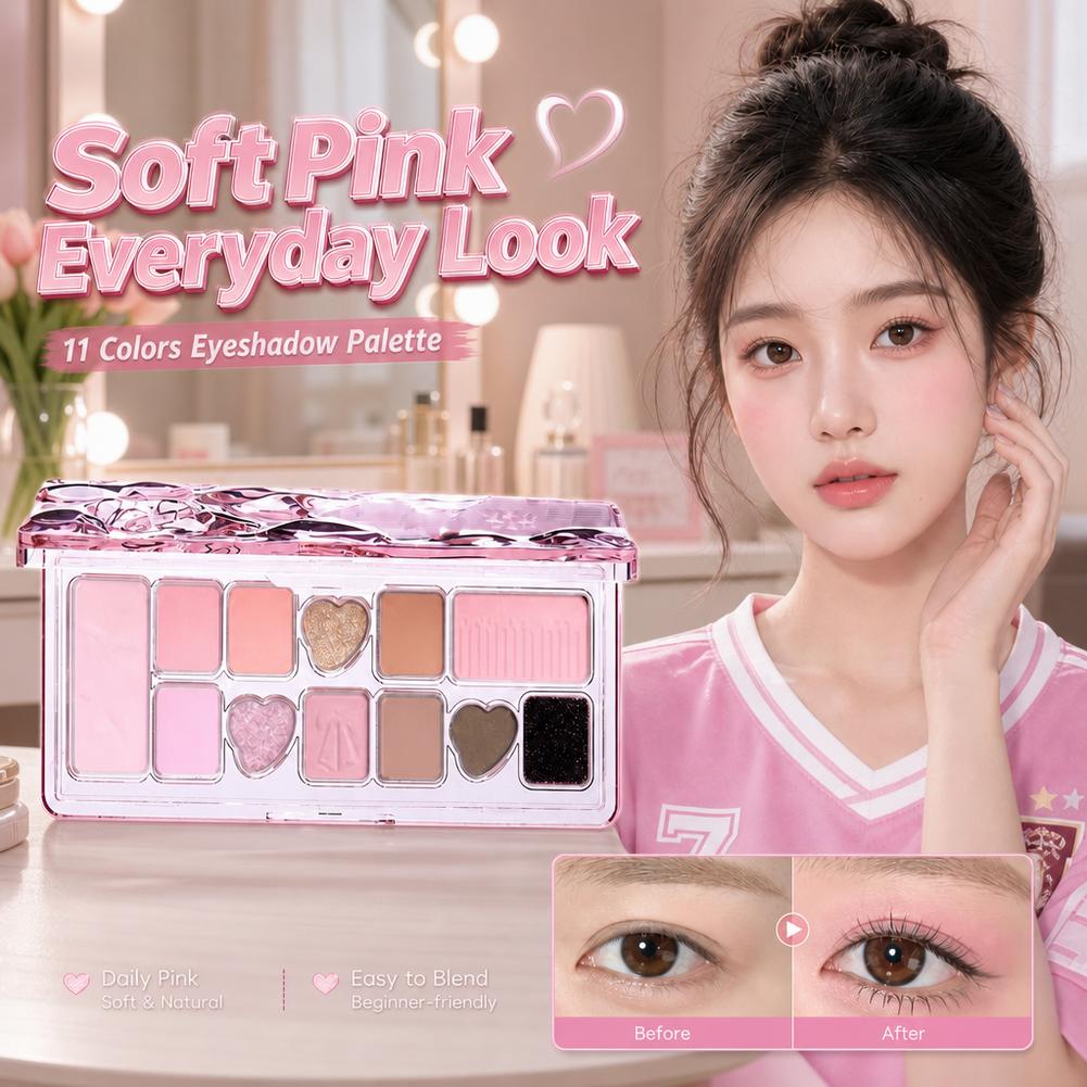 Merit Beauty Makeup - 카펠 11색 아이섀도우 팔레트 펄리쉬 매트