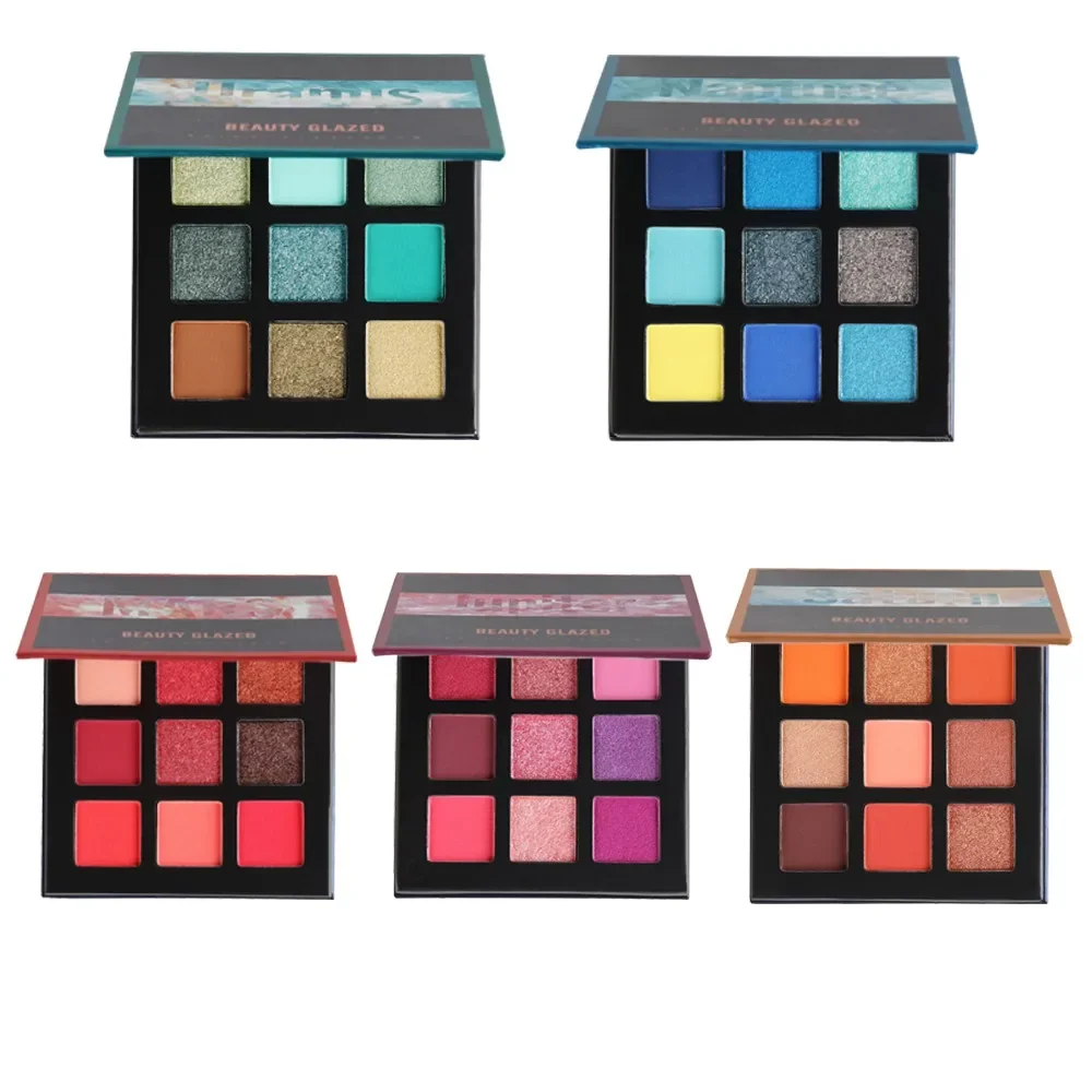 Beauty Makeup Eyeshadow Palette - 뷰티 글레이즈드 아이섀도우 팔레트 9색 쉬머