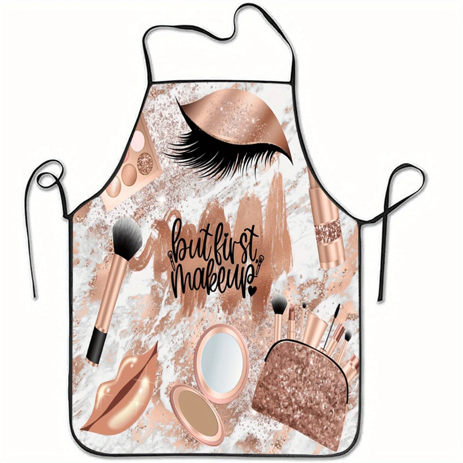 Beauty Makeup Shop - 화장품 메이크업 도구 일러스트레이션 앞치마 하지만