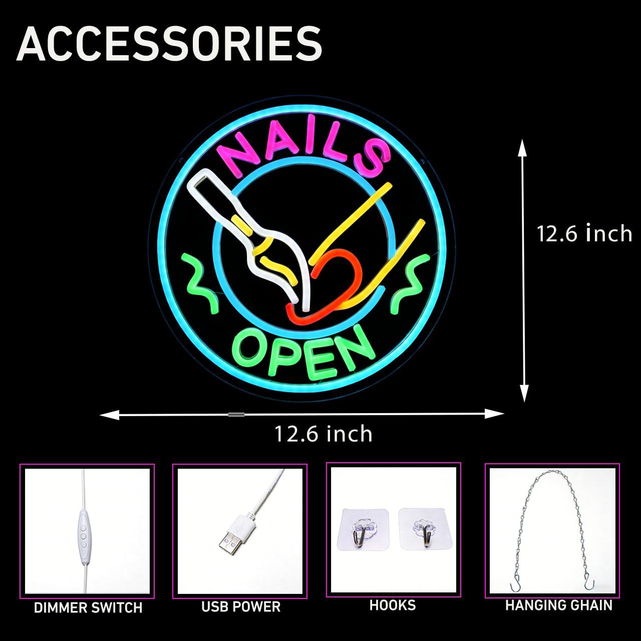네일 오픈 네온사인 USB 조광 LED 조명 - 네일  - Beauty Makeup Shop 리뷰 및 가격