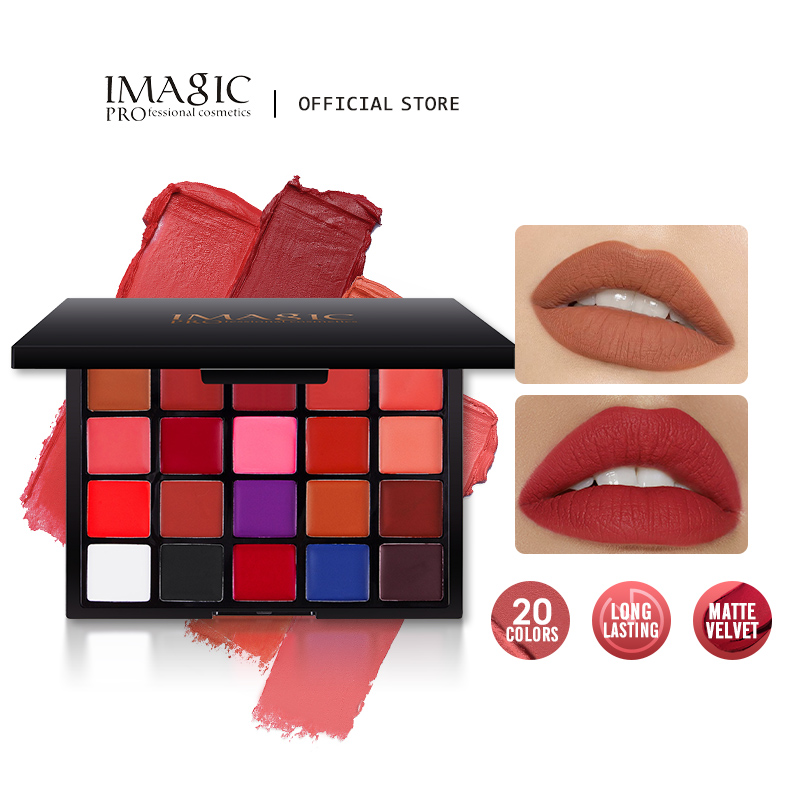 IMAGIC 20가지 색상 립스틱 팔레트 매트 벨벳 립 - Beauty Makeup Images 리뷰 및 가격