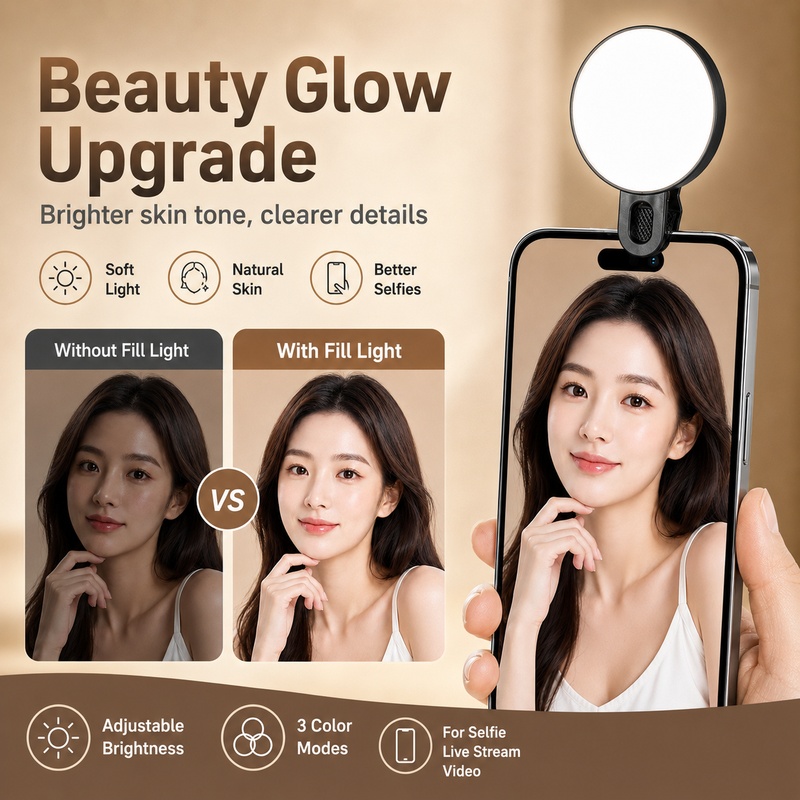 휴대용 RGB LED 조명 미니 포켓 폰 클립 비디오  - Beauty Makeup Video 리뷰 및 가격
