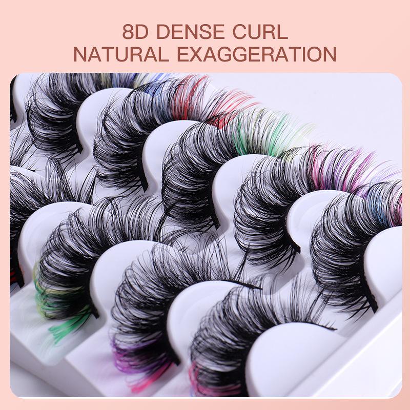 7쌍의 화려한 컬러 인조 속눈썹 3D 밍크 컬러 DD  - False Eyelashes Natural 리뷰 및 가격