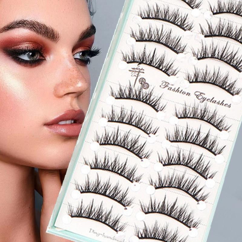 새로운 10쌍 자연스러운 롱 위스피 캣아이 인조 속눈썹 - False Eyelashes Natural 리뷰 및 가격