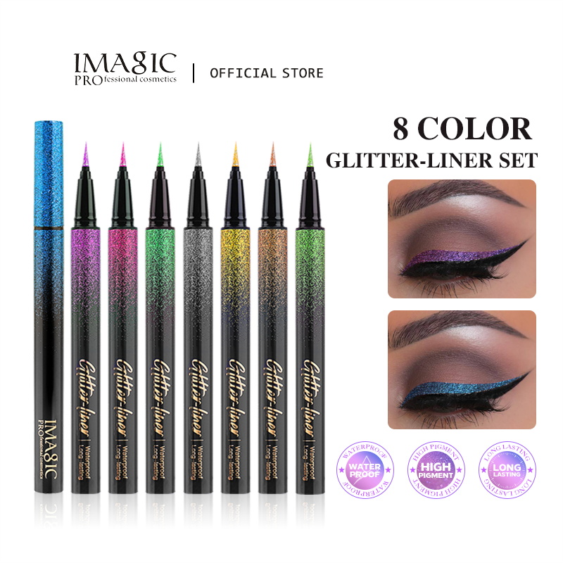 IMAGIC 8 컬러 글리터 아이라이너 세트, 오래 지 - Beauty Makeup Images 리뷰 및 가격
