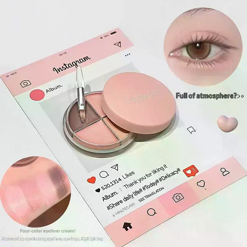카푸치니 4컬러 매트 벨벳 아이섀도우 팔레트 아이라이너 - Beauty Makeup Eyeshadow Palette 리뷰 및 가격