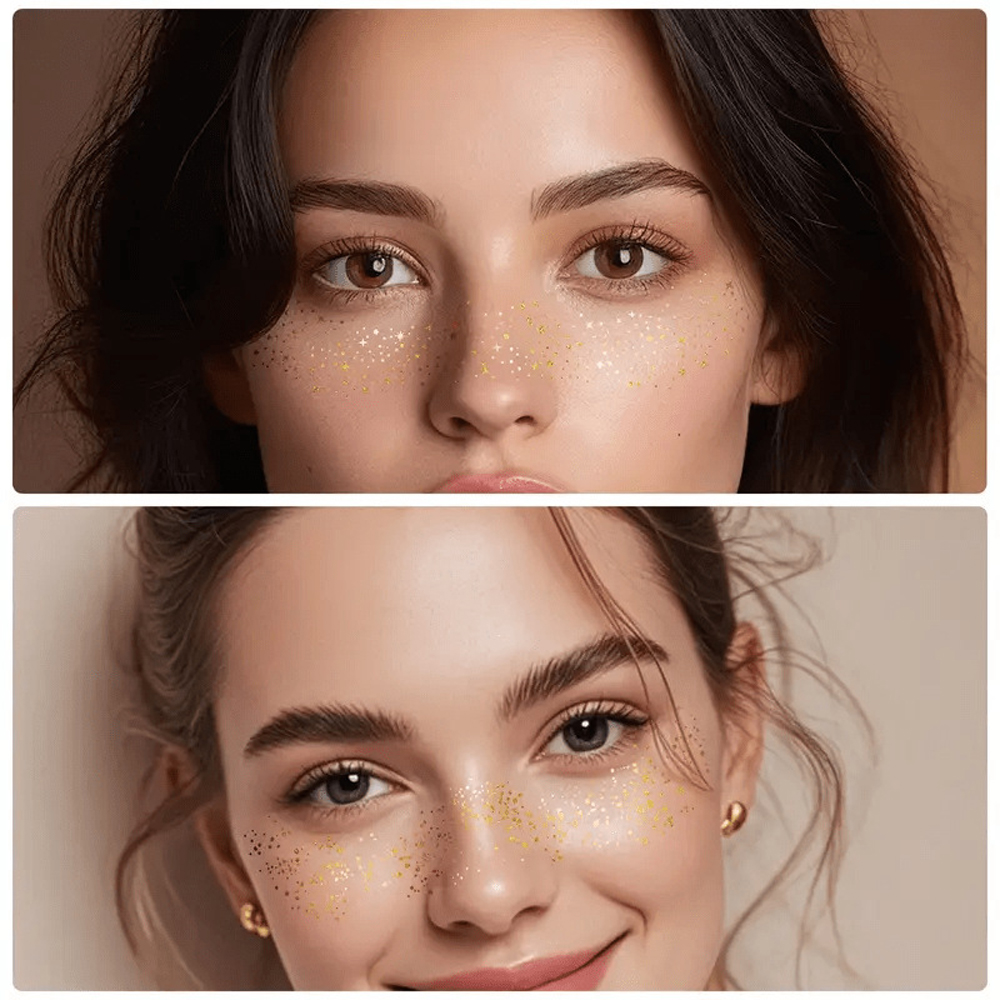 6 개/대 방수 골든 실버 글리터 아트 임시 문신 페이 - Beauty Glazed Makeup 리뷰 및 가격