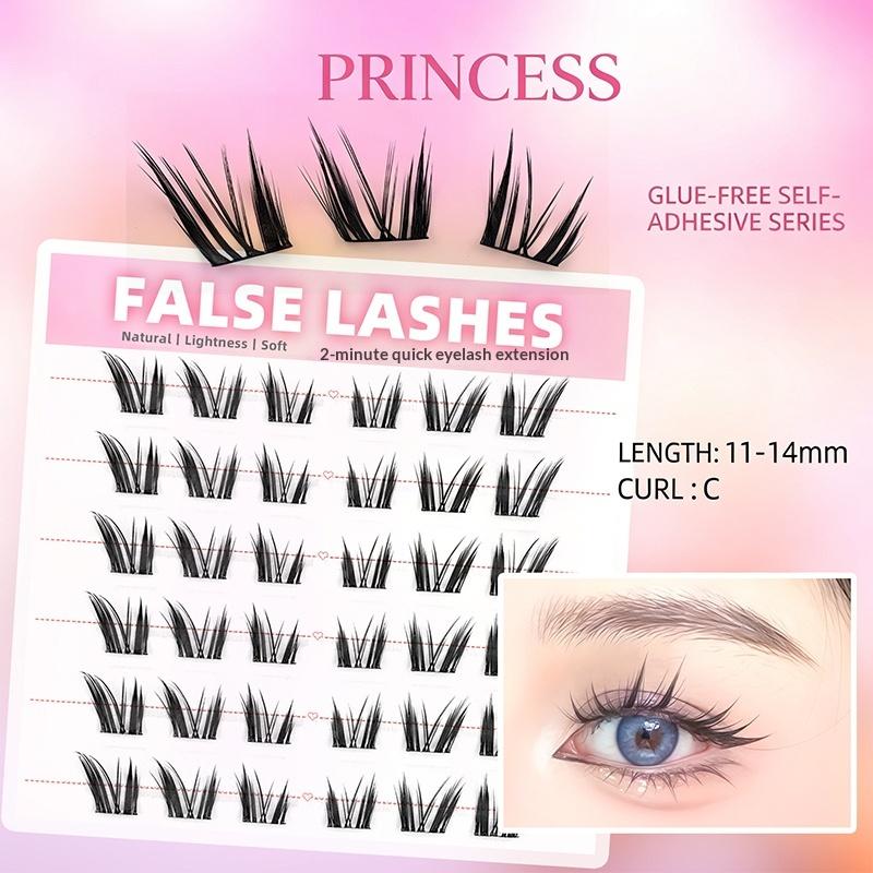 6줄의 밀도가 높은 자연스러운 인조 속눈썹, 접착제 필 - False Eyelashes Natural 리뷰 및 가격