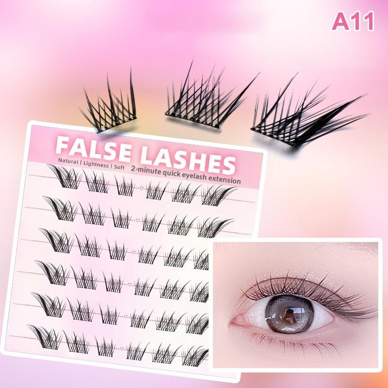 6줄의 밀도가 높은 자연스러운 인조 속눈썹, 접착제 필 - False Eyelashes Natural 리뷰 및 가격