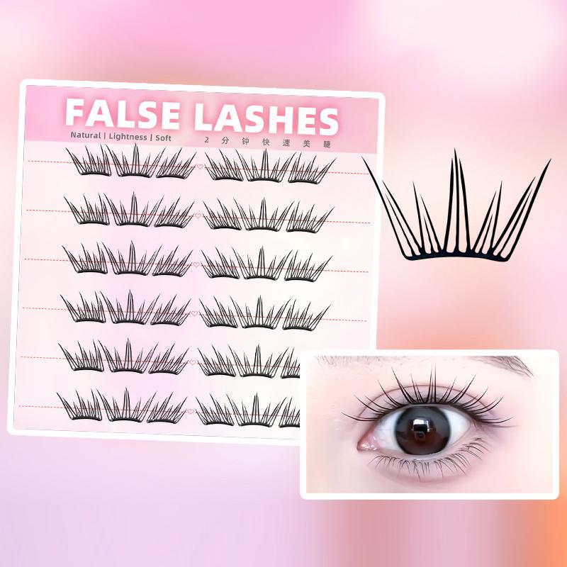 6줄의 밀도가 높은 자연스러운 인조 속눈썹, 접착제 필 - False Eyelashes Natural 리뷰 및 가격